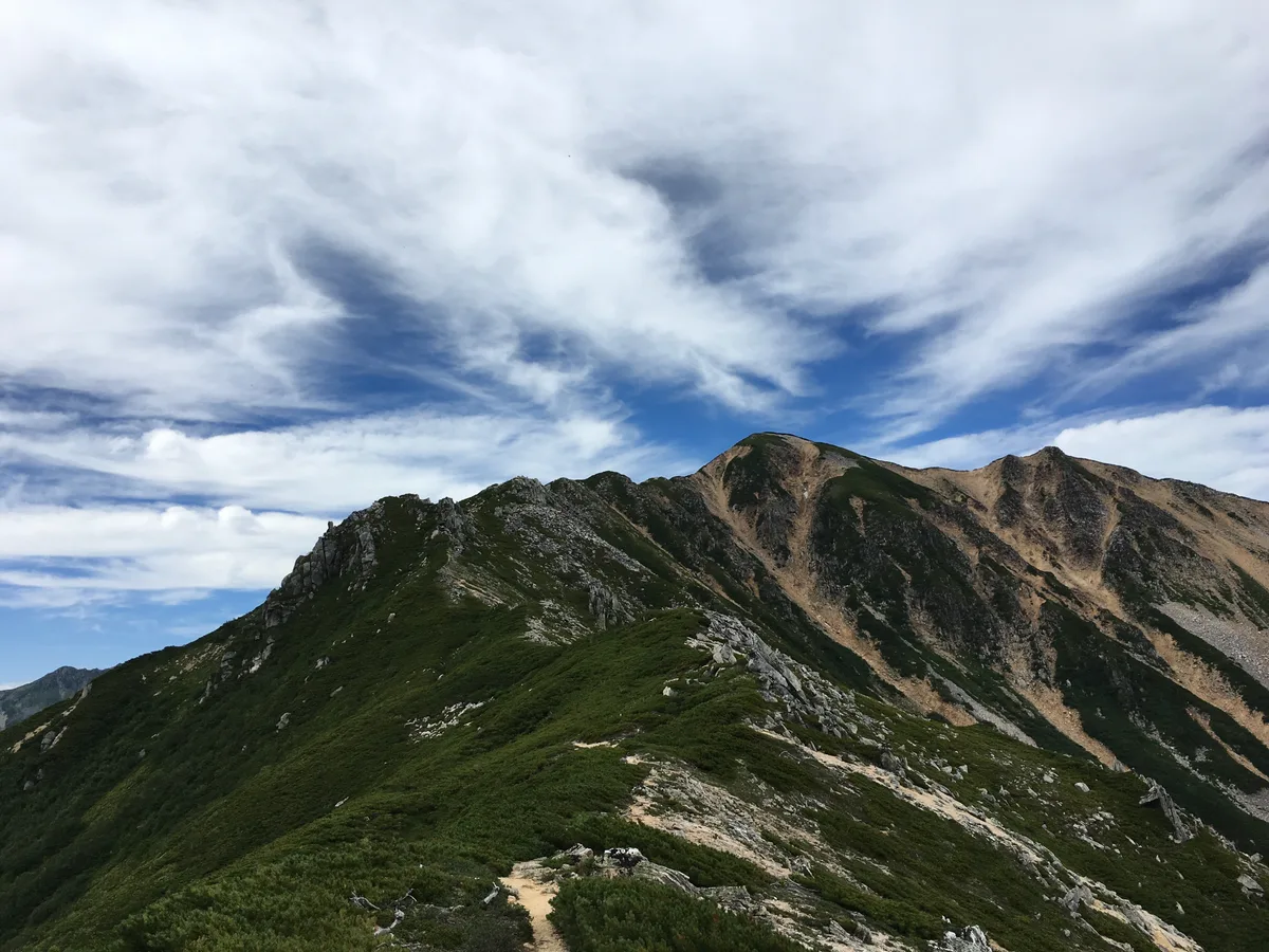 ところどころ禿げた山